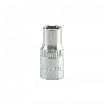 Головка торцевая 1/4" - 6мм короткая CrV