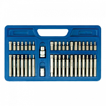 Набор бит 1/2" 40 предметов (HEX, TORX, SPLINE) пластиковый кейс